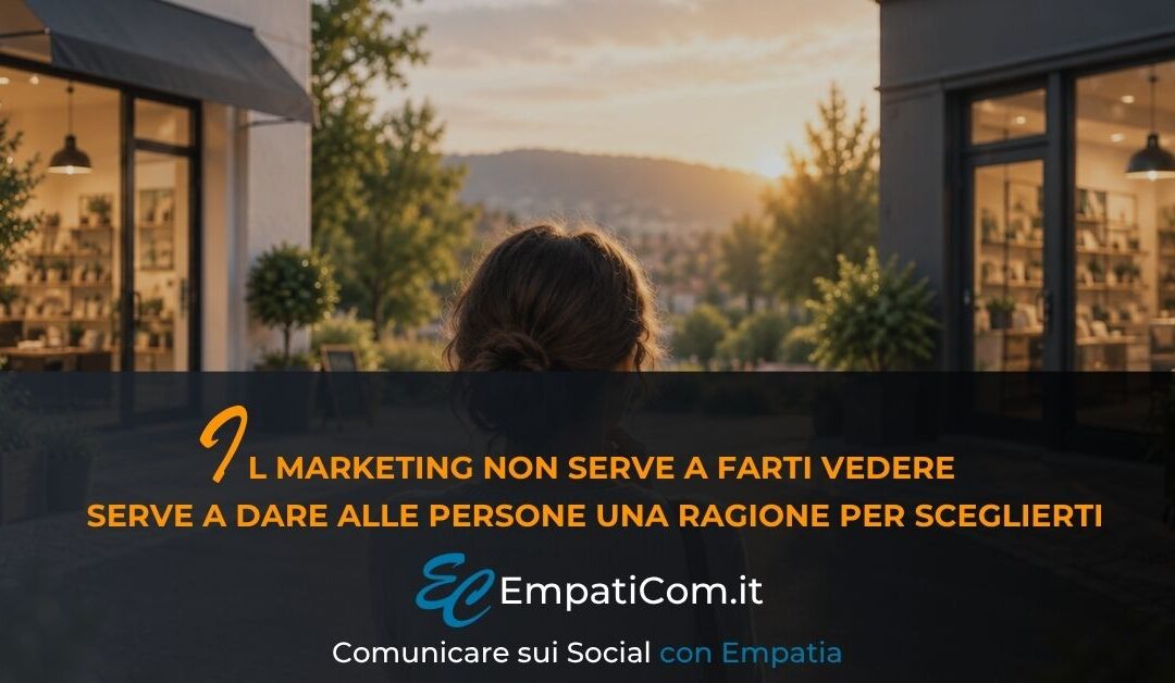Persona davanti a due attività mentre valuta quale scegliere, simbolo del rapporto tra marketing, valore e scelta del cliente.
